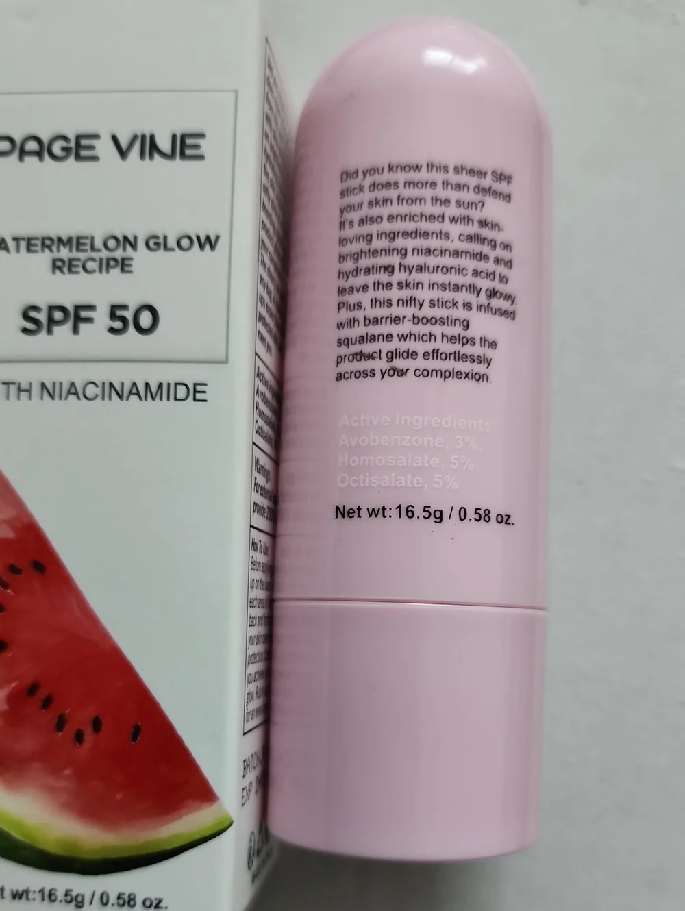 Page Vine Niacinamide High Gloss Sunscreen Spf 50 0.56 oz NIB